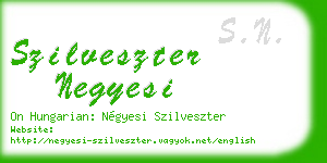 szilveszter negyesi business card