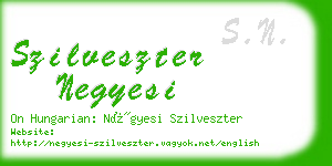 szilveszter negyesi business card